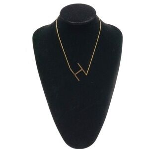 Sideways Initial Necklace 18K Gold Plated